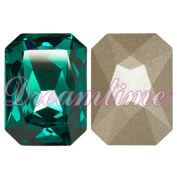 Swarovski 4627 Large Rectangle Octagon Fancy Stone Emerald 27x18.5mm